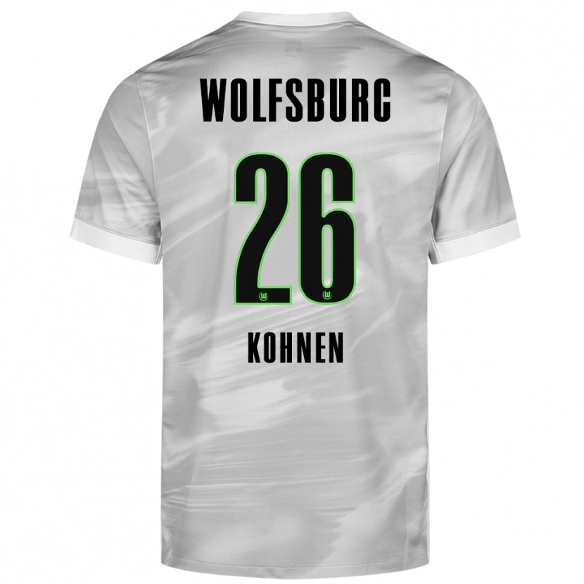 Danxen Mujer Camiseta Ben Kohnen #26 Gris Blanco 2ª Equipación 2025/26 La Camisa México