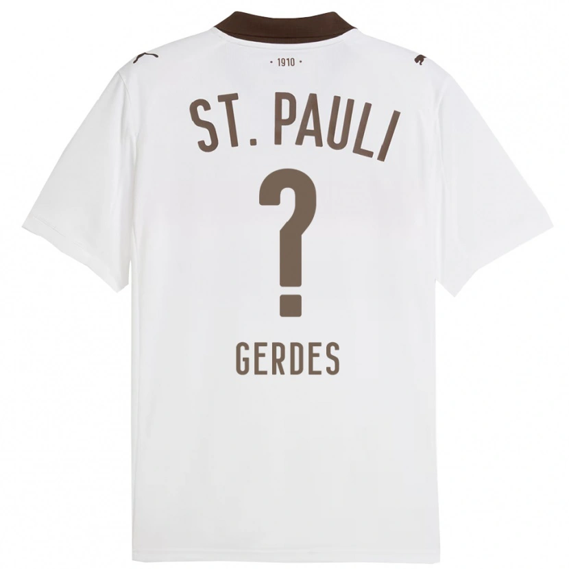 Danxen Mujer Camiseta Dennis Gerdes #0 Blanco Rojo 2ª Equipación 2025/26 La Camisa México