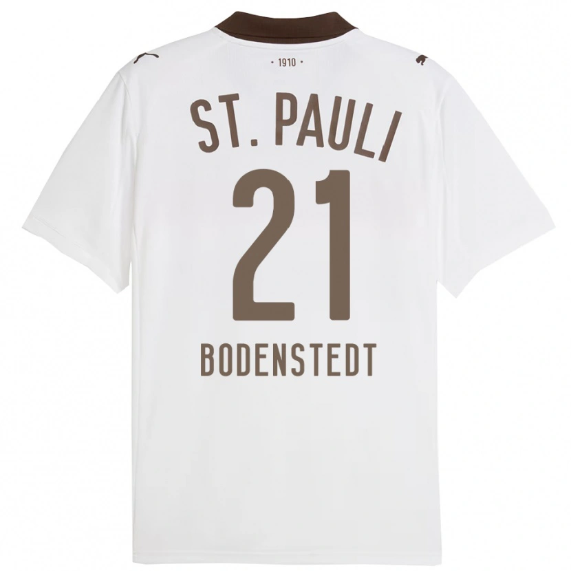 Danxen Mujer Camiseta Paula Bodenstedt #21 Blanco Rojo 2ª Equipación 2025/26 La Camisa México