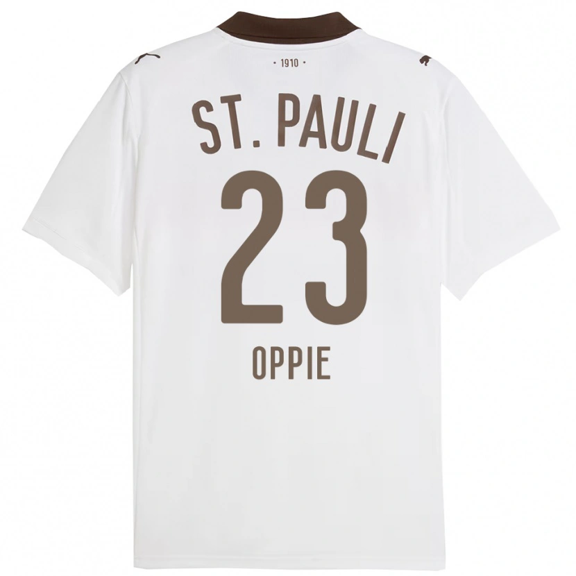 Danxen Mujer Camiseta Louis Oppie #23 Blanco Rojo 2ª Equipación 2025/26 La Camisa México