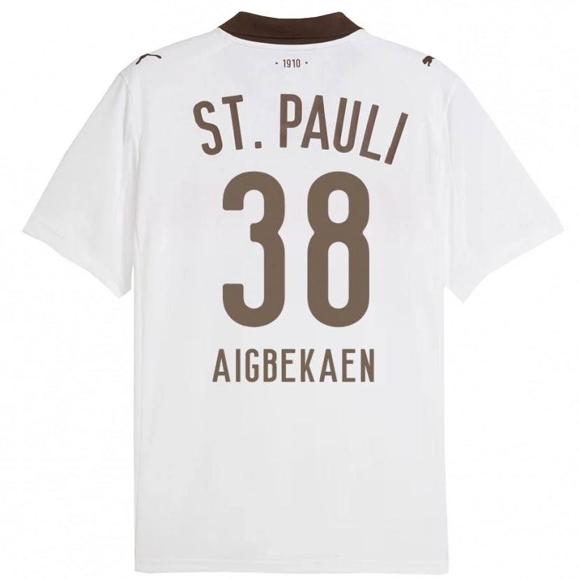 Danxen Mujer Camiseta Romeo Aigbekaen #38 Blanco Rojo 2ª Equipación 2025/26 La Camisa México