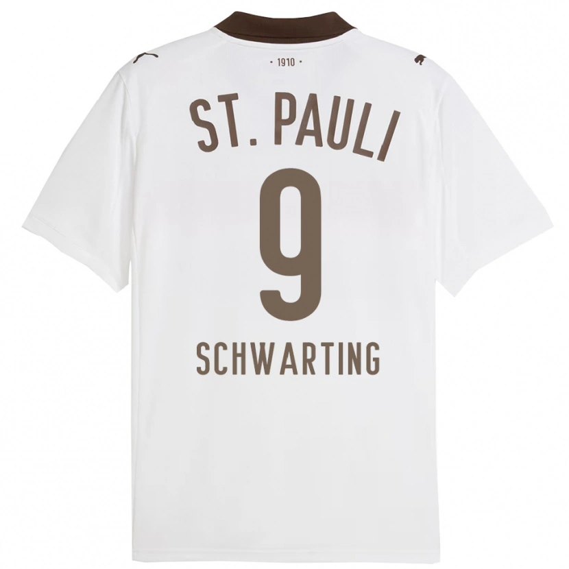 Danxen Mujer Camiseta Dominik Schwarting #9 Blanco Rojo 2ª Equipación 2025/26 La Camisa México