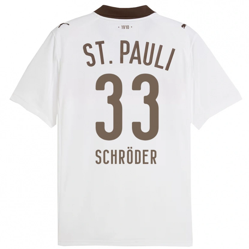 Danxen Mujer Camiseta Lennard Schröder #33 Blanco Rojo 2ª Equipación 2025/26 La Camisa México