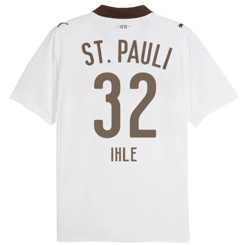 Danxen Mujer Camiseta Friederike Ihle #32 Blanco Rojo 2ª Equipación 2025/26 La Camisa México