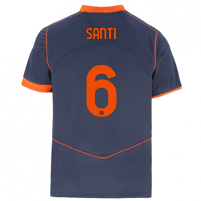 Danxen Mujer Camiseta Irene Santi #6 Gris Naranja Equipación Tercera 2025/26 La Camisa México