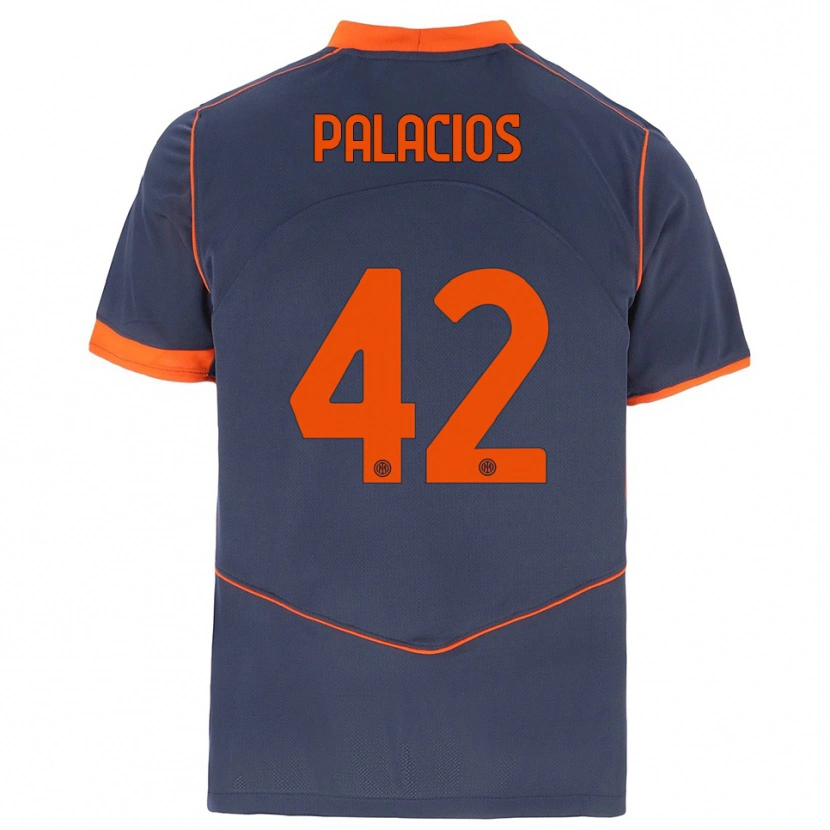 Danxen Mujer Camiseta Tomás Palacios #42 Gris Naranja Equipación Tercera 2025/26 La Camisa México
