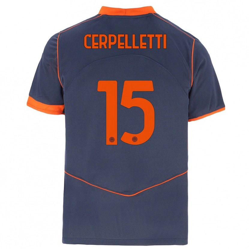Danxen Mujer Camiseta Filippo Cerpelletti #15 Gris Naranja Equipación Tercera 2025/26 La Camisa México