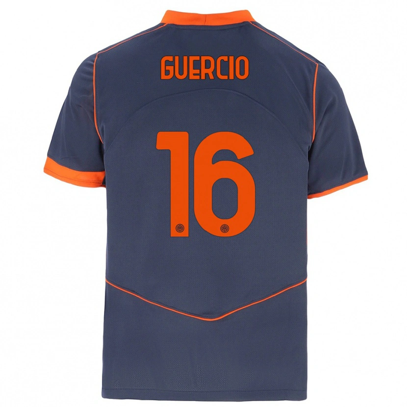 Danxen Mujer Camiseta Tommaso Guercio #16 Gris Naranja Equipación Tercera 2025/26 La Camisa México
