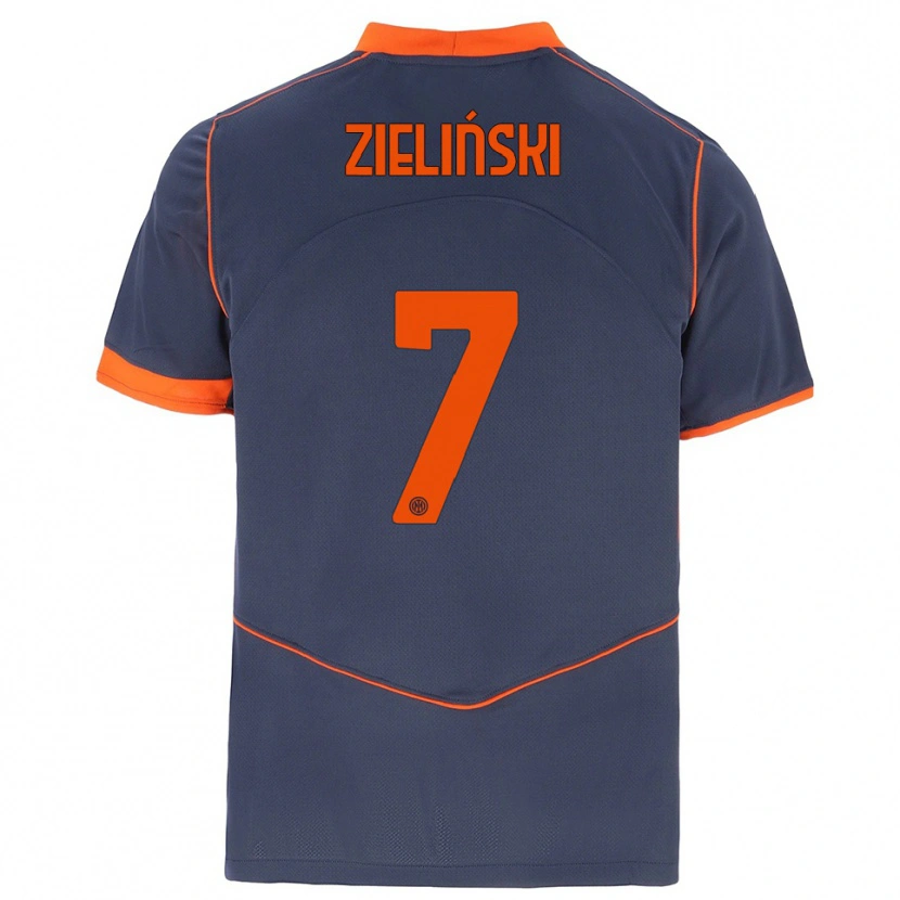 Danxen Mujer Camiseta Piotr Zieliński #7 Gris Naranja Equipación Tercera 2025/26 La Camisa México