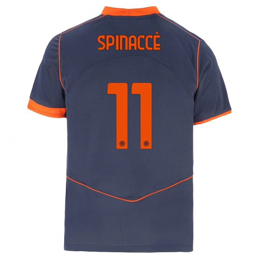 Danxen Mujer Camiseta Matteo Spinaccè #11 Gris Naranja Equipación Tercera 2025/26 La Camisa México