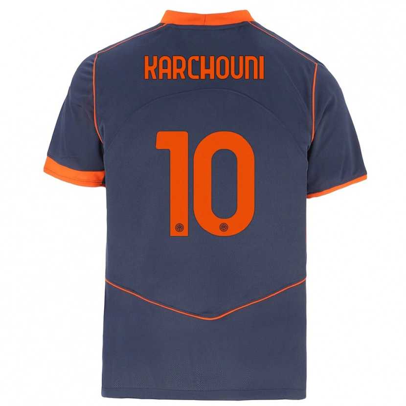 Danxen Mujer Camiseta Ghoutia Karchouni #10 Gris Naranja Equipación Tercera 2025/26 La Camisa México