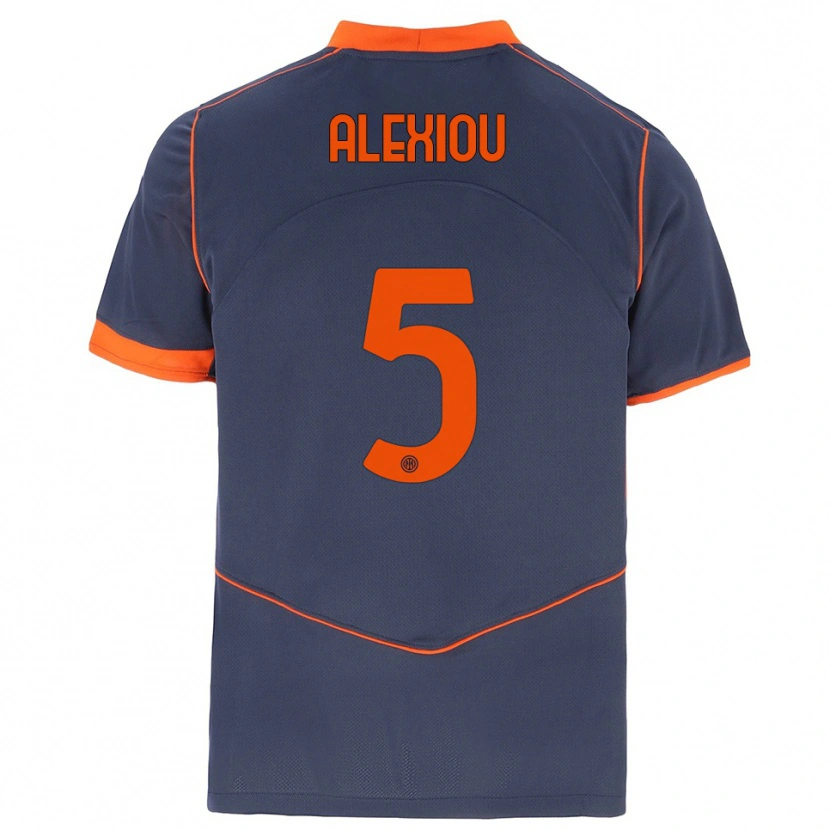 Danxen Mujer Camiseta Christos Alexiou #5 Gris Naranja Equipación Tercera 2025/26 La Camisa México