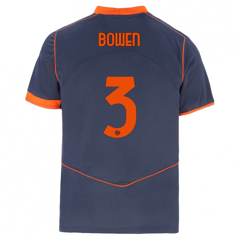 Danxen Mujer Camiseta Katie Bowen #3 Gris Naranja Equipación Tercera 2025/26 La Camisa México