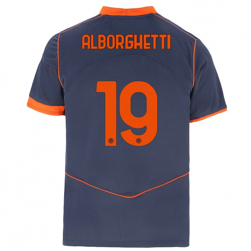 Danxen Mujer Camiseta Lisa Alborghetti #19 Gris Naranja Equipación Tercera 2025/26 La Camisa México