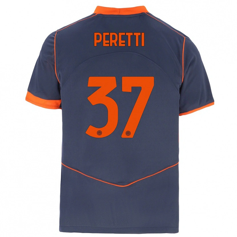 Danxen Mujer Camiseta Lorenzo Peretti #37 Gris Naranja Equipación Tercera 2025/26 La Camisa México