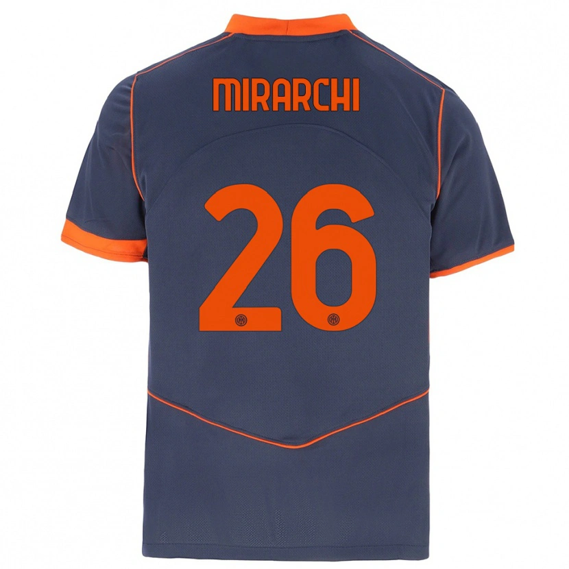 Danxen Mujer Camiseta Mattia Mirarchi #26 Gris Naranja Equipación Tercera 2025/26 La Camisa México