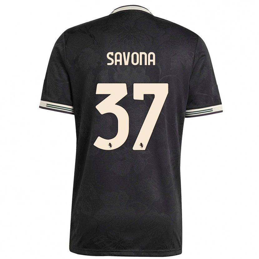 Danxen Mujer Camiseta Nicolò Savona #37 Negro Blanco Verde Equipación Tercera 2025/26 La Camisa México