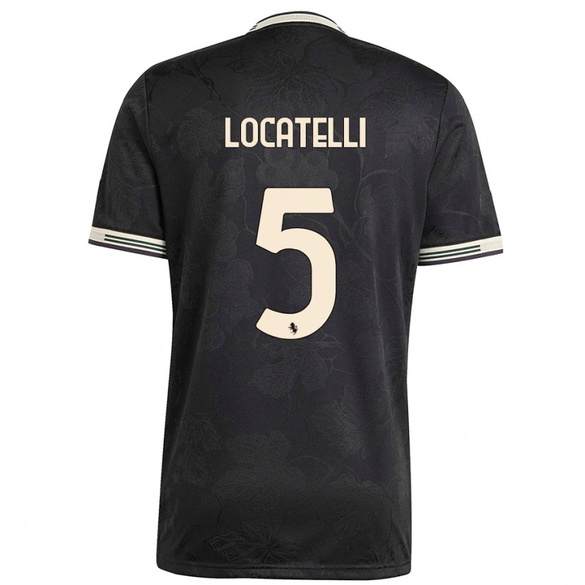 Danxen Mujer Camiseta Manuel Locatelli #5 Negro Blanco Verde Equipación Tercera 2025/26 La Camisa México