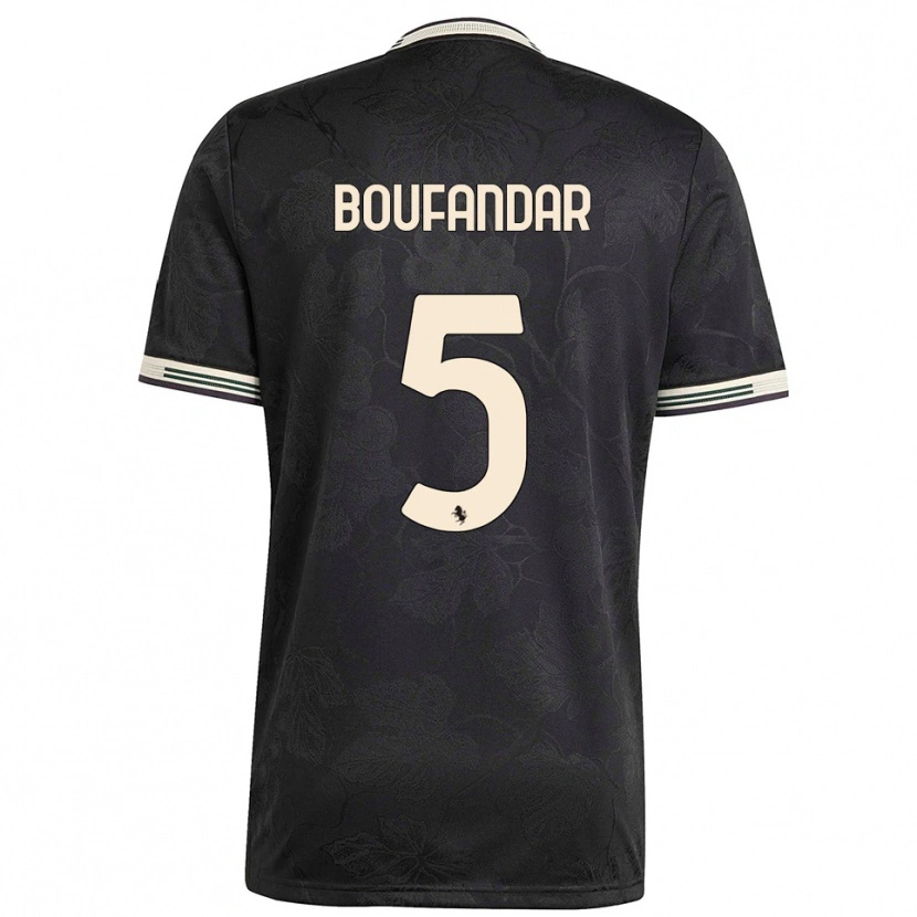 Danxen Mujer Camiseta Adam Boufandar #5 Negro Blanco Verde Equipación Tercera 2025/26 La Camisa México