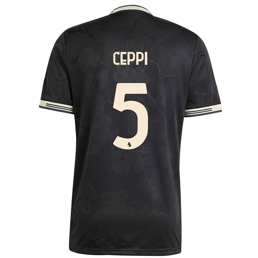 Danxen Mujer Camiseta Paolo Ceppi #5 Negro Blanco Verde Equipación Tercera 2025/26 La Camisa México