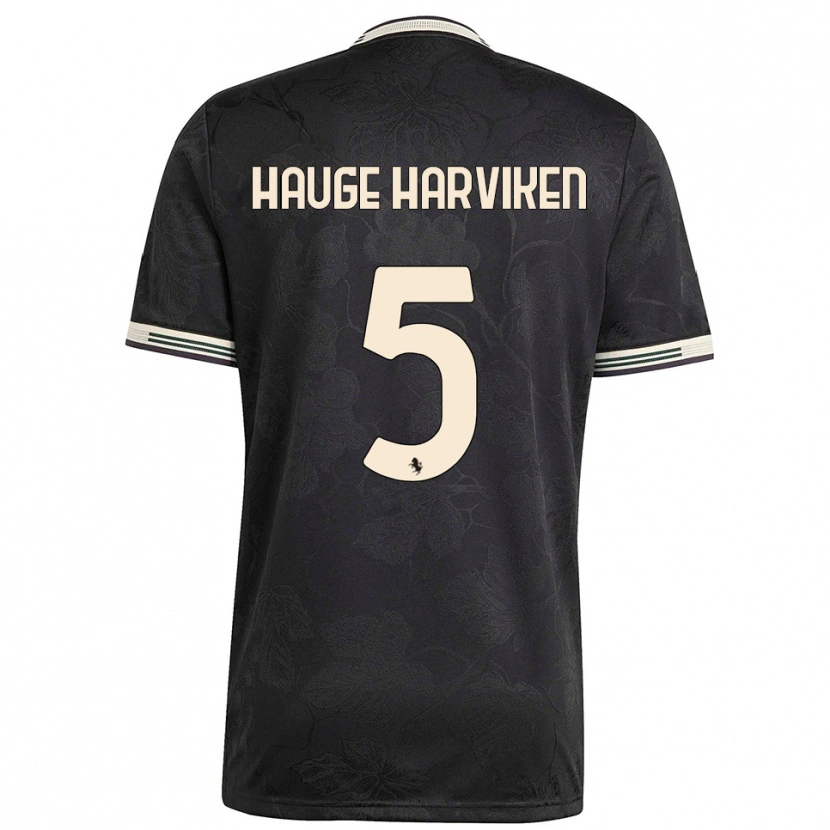 Danxen Mujer Camiseta Mathilde Hauge Harviken #5 Negro Blanco Verde Equipación Tercera 2025/26 La Camisa México