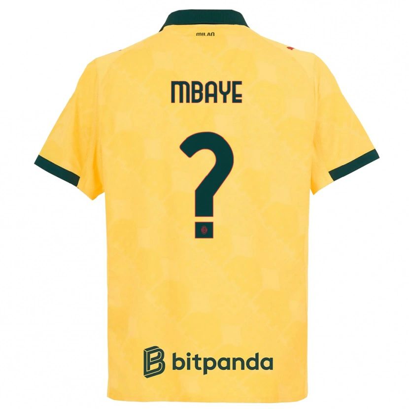 Danxen Mujer Camiseta Astin Mbaye #0 Amarillo Negro Equipación Tercera 2025/26 La Camisa México