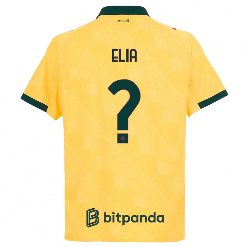 Danxen Mujer Camiseta Emanuele Elia #0 Amarillo Negro Equipación Tercera 2025/26 La Camisa México