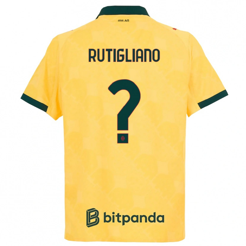 Danxen Mujer Camiseta Samuele Rutigliano #0 Amarillo Negro Equipación Tercera 2025/26 La Camisa México