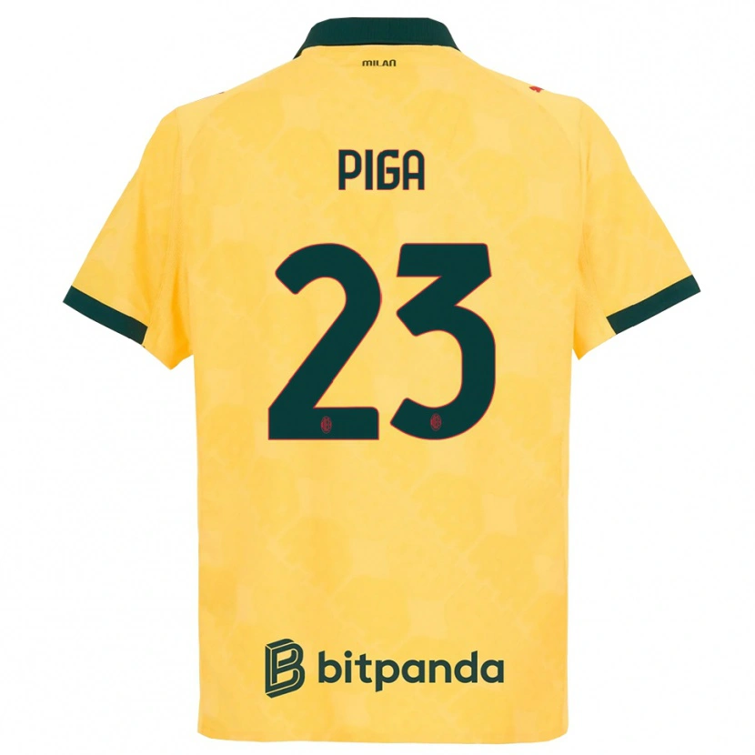 Danxen Mujer Camiseta Julie Piga #23 Amarillo Negro Equipación Tercera 2025/26 La Camisa México
