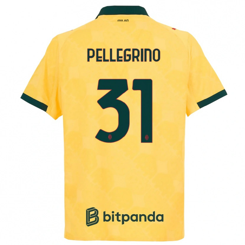 Danxen Mujer Camiseta Marco Pellegrino #31 Amarillo Negro Equipación Tercera 2025/26 La Camisa México