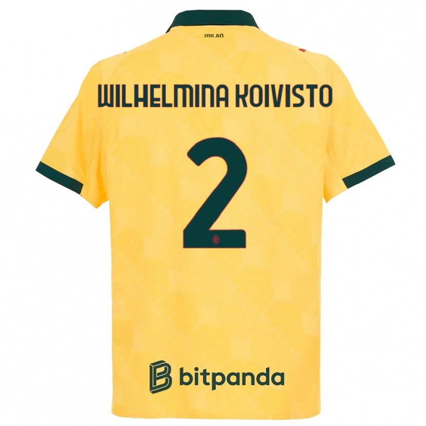 Danxen Mujer Camiseta Emma Wilhelmina Koivisto #2 Amarillo Negro Equipación Tercera 2025/26 La Camisa México