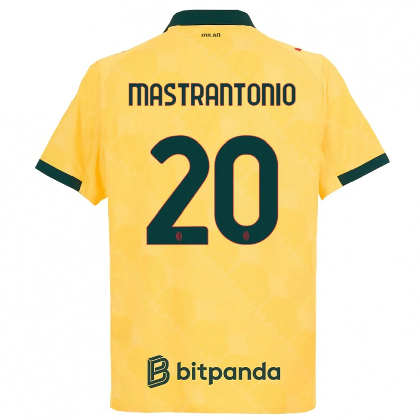 Danxen Mujer Camiseta Davide Mastrantonio #20 Amarillo Negro Equipación Tercera 2025/26 La Camisa México