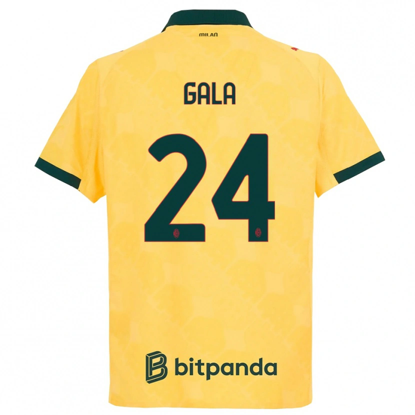 Danxen Mujer Camiseta Antonio Gala #24 Amarillo Negro Equipación Tercera 2025/26 La Camisa México