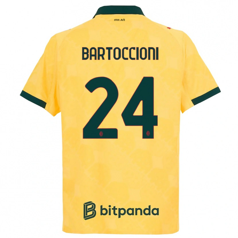 Danxen Mujer Camiseta Andrea Bartoccioni #24 Amarillo Negro Equipación Tercera 2025/26 La Camisa México