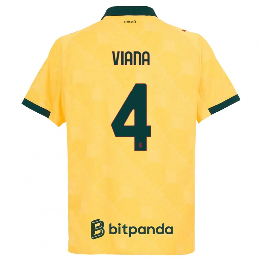 Danxen Mujer Camiseta Viana Seedorf #4 Amarillo Negro Equipación Tercera 2025/26 La Camisa México