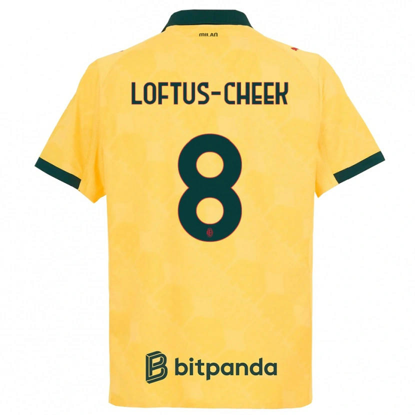 Danxen Mujer Camiseta Ruben Loftus-Cheek #8 Amarillo Negro Equipación Tercera 2025/26 La Camisa México