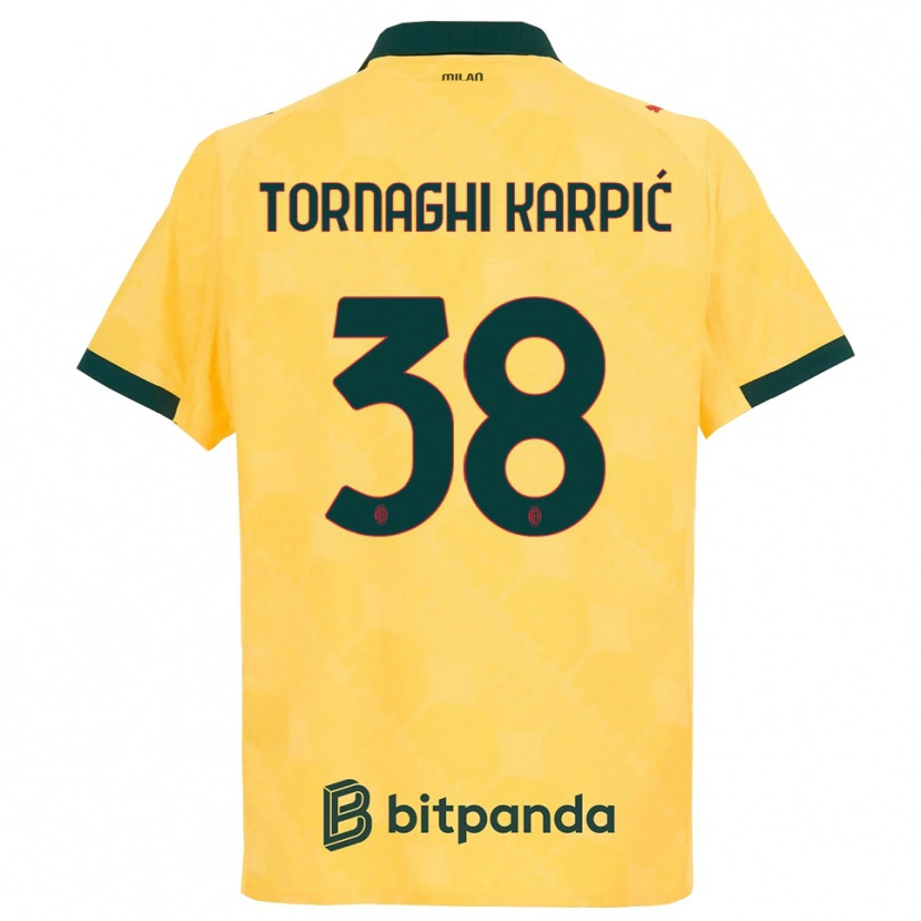 Danxen Mujer Camiseta Lavinia Tornaghi Karpić #38 Amarillo Negro Equipación Tercera 2025/26 La Camisa México