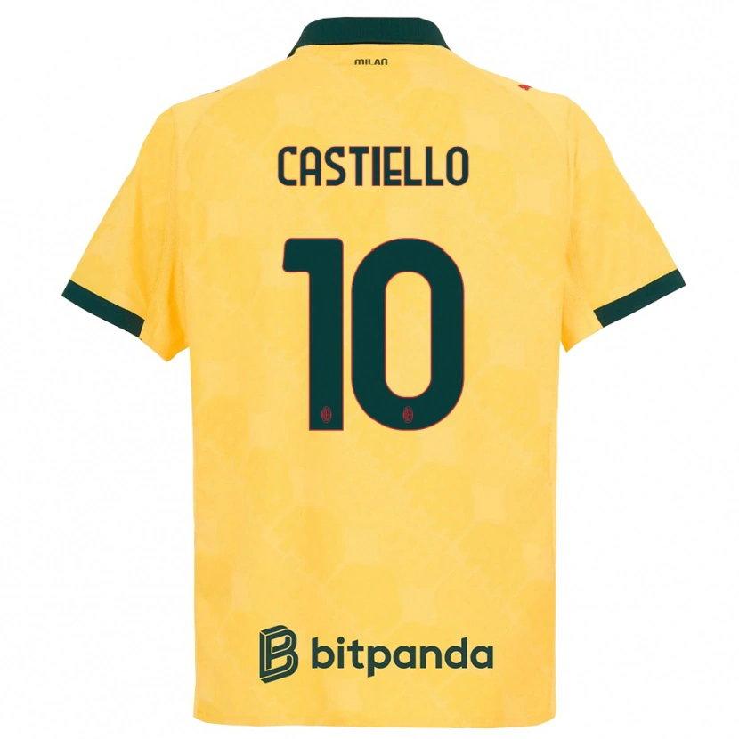 Danxen Mujer Camiseta Alex Castiello #10 Amarillo Negro Equipación Tercera 2025/26 La Camisa México