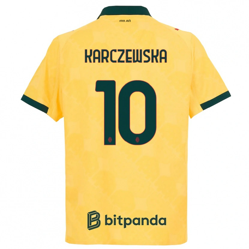 Danxen Mujer Camiseta Nikola Karczewska #10 Amarillo Negro Equipación Tercera 2025/26 La Camisa México