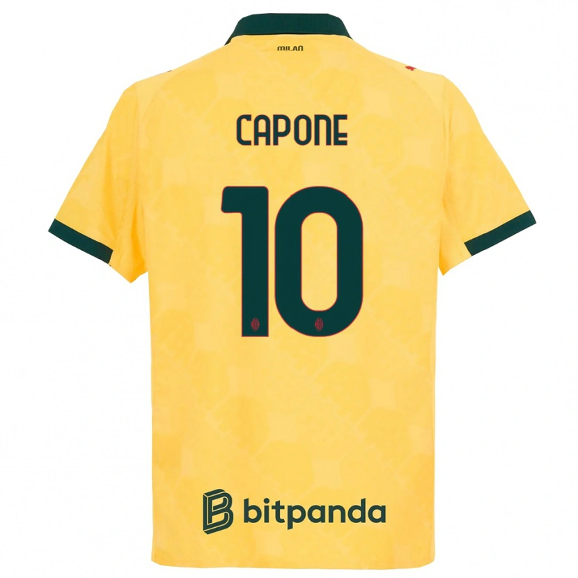 Danxen Mujer Camiseta Andrea Capone #10 Amarillo Negro Equipación Tercera 2025/26 La Camisa México