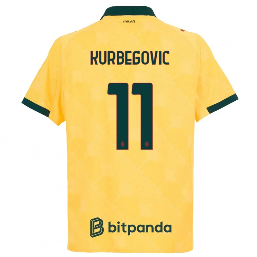 Danxen Mujer Camiseta Dino Kurbegovic #11 Amarillo Negro Equipación Tercera 2025/26 La Camisa México