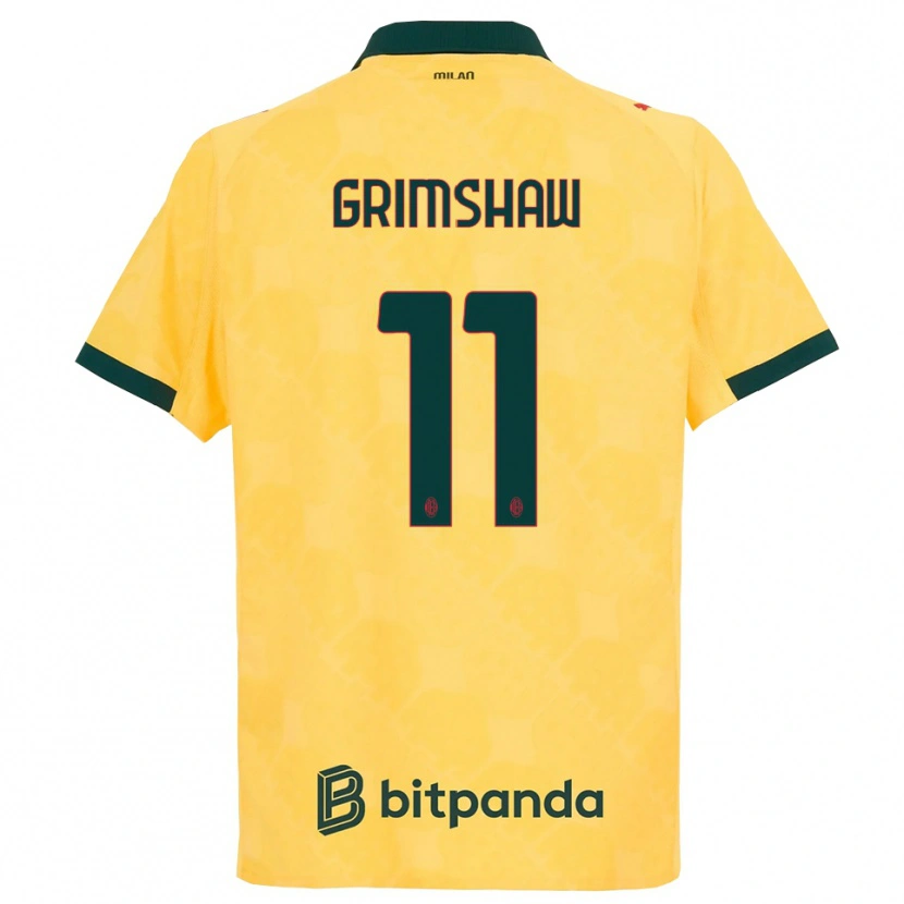 Danxen Mujer Camiseta Christy Grimshaw #11 Amarillo Negro Equipación Tercera 2025/26 La Camisa México
