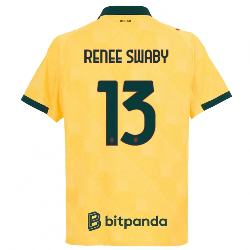 Danxen Mujer Camiseta Allyson Renee Swaby #13 Amarillo Negro Equipación Tercera 2025/26 La Camisa México