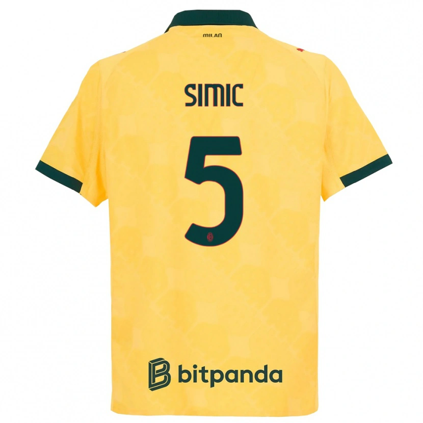 Danxen Mujer Camiseta Jan-Carlo Simic #5 Amarillo Negro Equipación Tercera 2025/26 La Camisa México