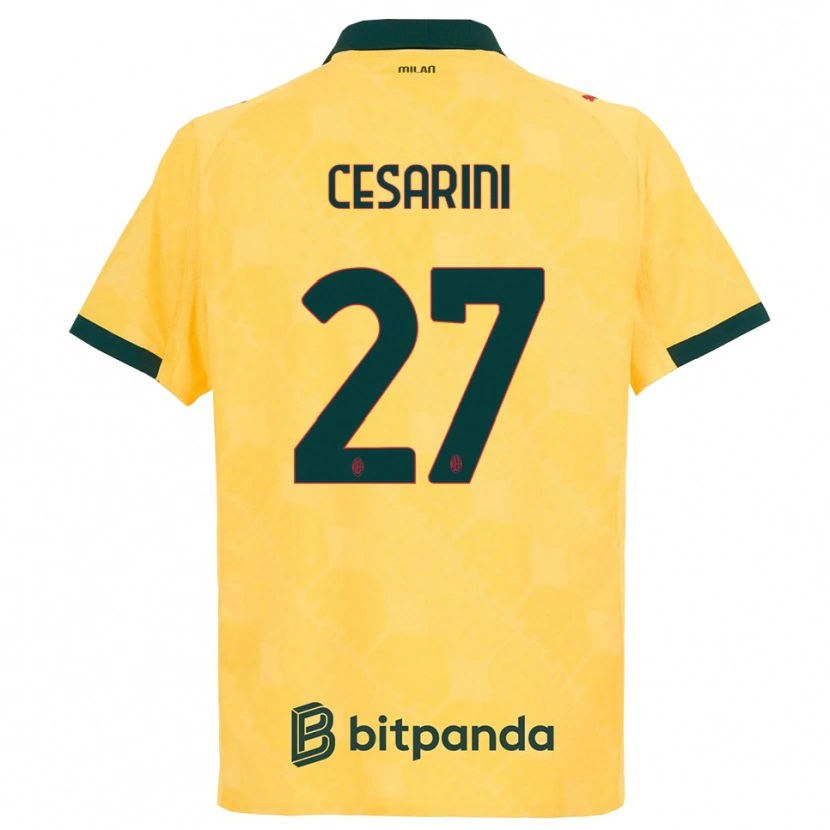 Danxen Mujer Camiseta Erin Maria Patrizia Cesarini #27 Amarillo Negro Equipación Tercera 2025/26 La Camisa México