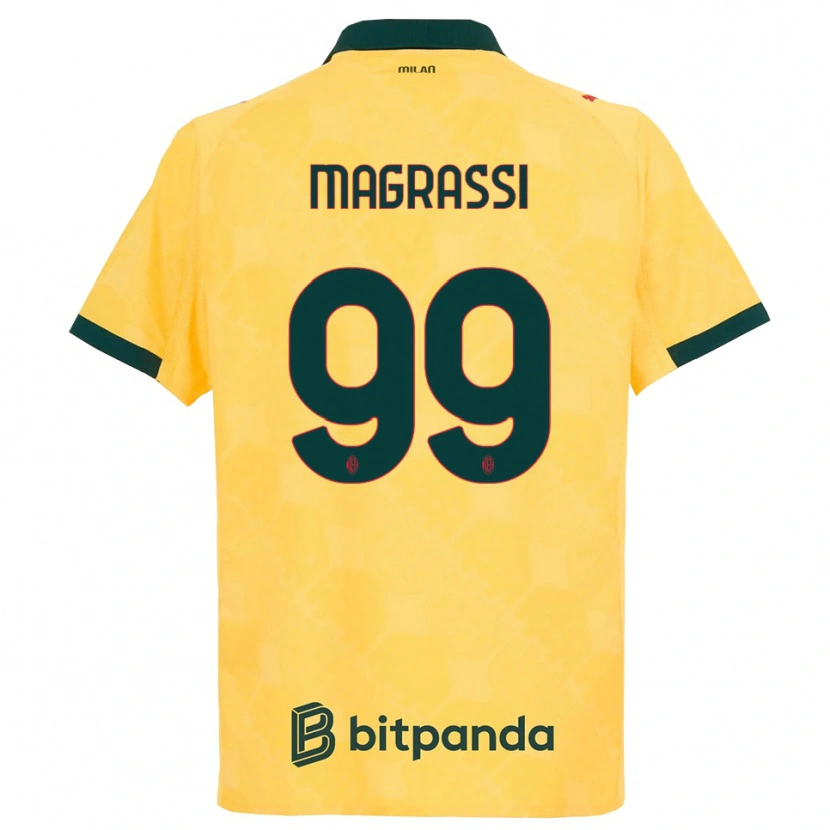 Danxen Mujer Camiseta Andrea Magrassi #99 Amarillo Negro Equipación Tercera 2025/26 La Camisa México