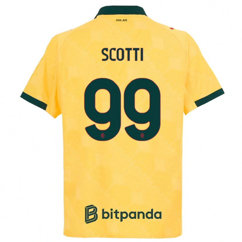 Danxen Mujer Camiseta Filippo Scotti #99 Amarillo Negro Equipación Tercera 2025/26 La Camisa México