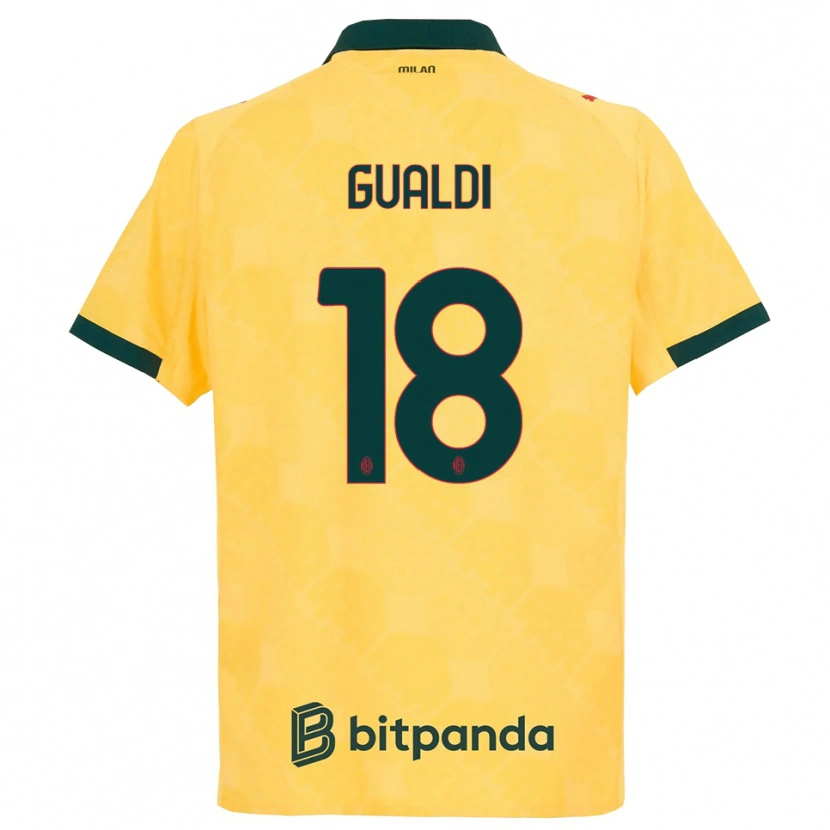 Danxen Mujer Camiseta Andrea Gualdi #18 Amarillo Negro Equipación Tercera 2025/26 La Camisa México