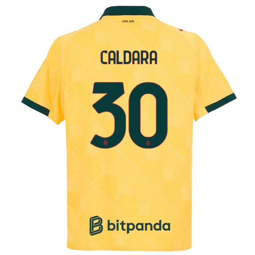Danxen Mujer Camiseta Mattia Caldara #30 Amarillo Negro Equipación Tercera 2025/26 La Camisa México
