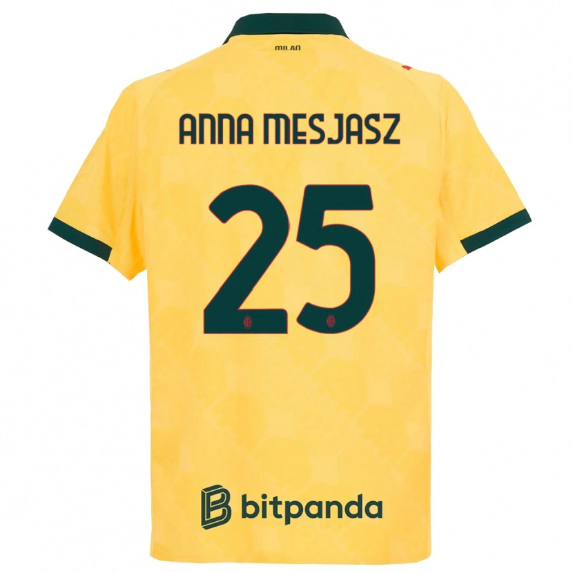Danxen Mujer Camiseta Małgorzata Anna Mesjasz #25 Amarillo Negro Equipación Tercera 2025/26 La Camisa México